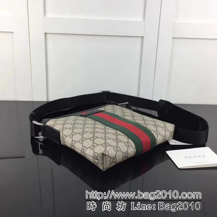 GUCCI古馳原單 新款專櫃品質原單貨實物實拍471454 啡pvc配皮男單肩斜挎包 HY1123